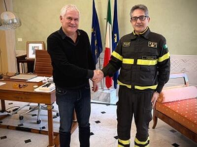 Il presidente Pierucci ha ricevuto a Palazzo Ducale il nuovo comandate dei vigili del fuoco ing. Concolino