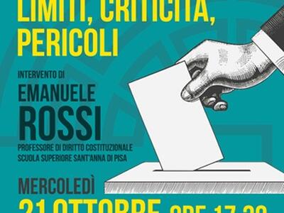 Legge elettorale, incontro pubblico con Emanuele Rossi: “Per approfondire limiti, criticità e conseguenze della riforma”