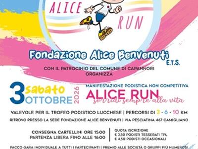 Sabato 3 ottobre si terrà la marcia solidale 'Alice Run': sorridi sempre alla vita