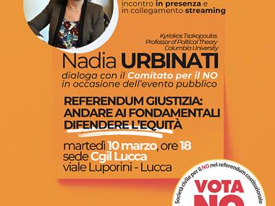 Referendum Giustizia: a Lucca incontro pubblico con Nadia Urbinati