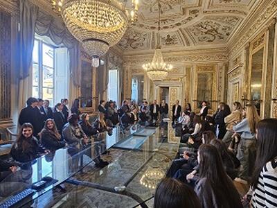 Studenti del Liceo italiano di Fiume ricevuti a palazzo Orsetti