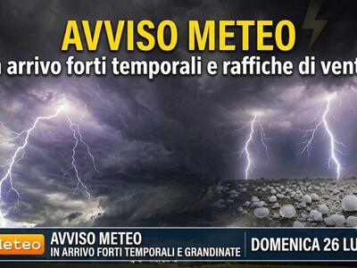Meteo: temporali, grandine, poi caldo africano sino 42°C al Nord