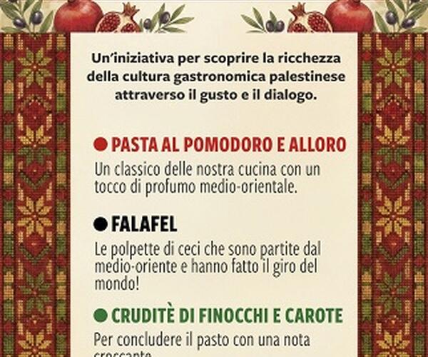 Scannerini (Forza Italia): &quot;Nelle mense scolastiche arriva il menù palestinese: il cibo non deve essere un messaggio politico&quot;