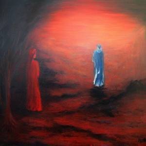 il quadro Inferno, canto 1, Dante e Virgilio