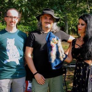 Joe Natta con Silvia e Fabio del trio Le Leggende Lucchesi