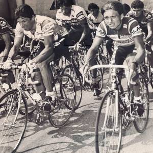 21. Jens Veggerby al Giro d'Italia in azione a fianco di Francesco Moser